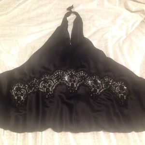 Vintage Valentino beaded silk halter top